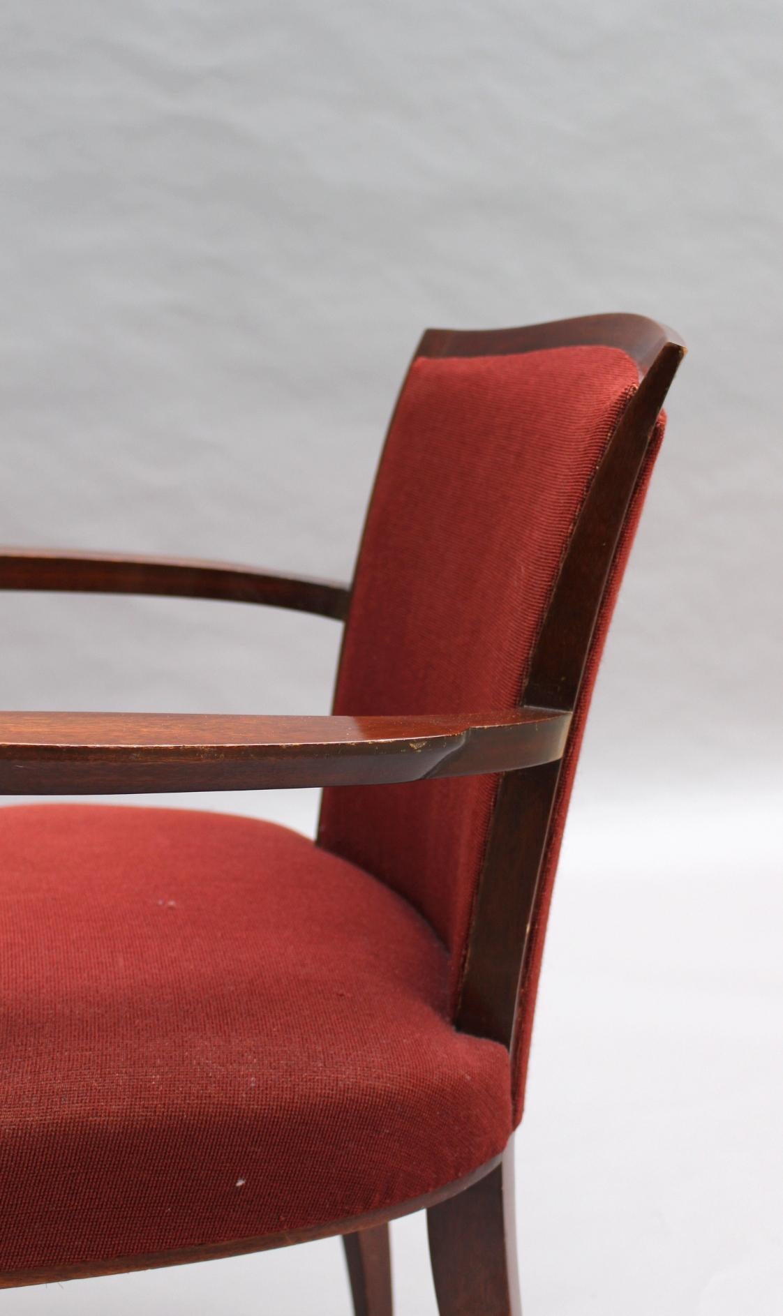 Französischer Mahagoni-Sessel im Art déco-Stil von Jules Leleu im Angebot 4
