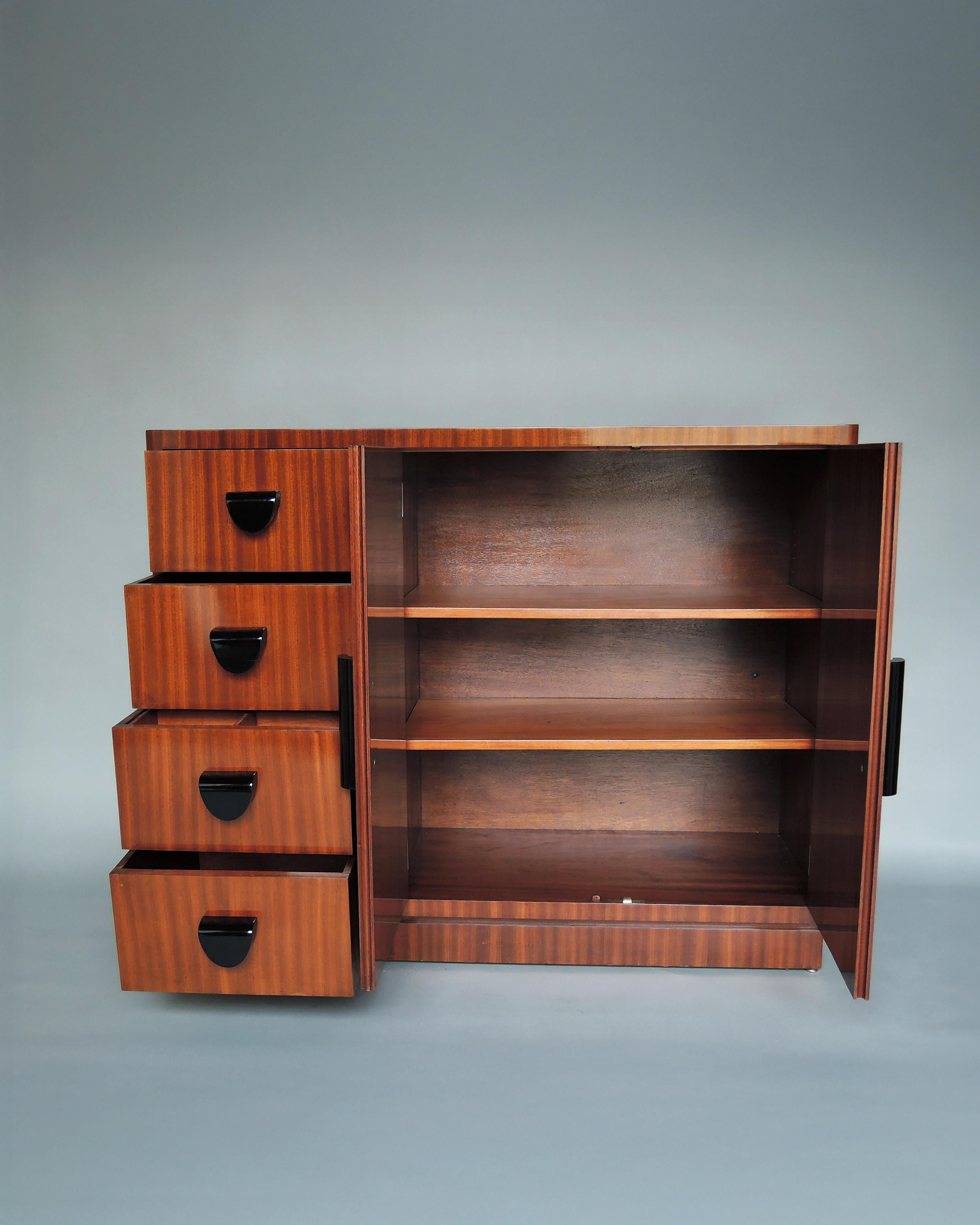 Fine French Art Deco Mahogany Buffet by Lahalle & Levard For Sale 6