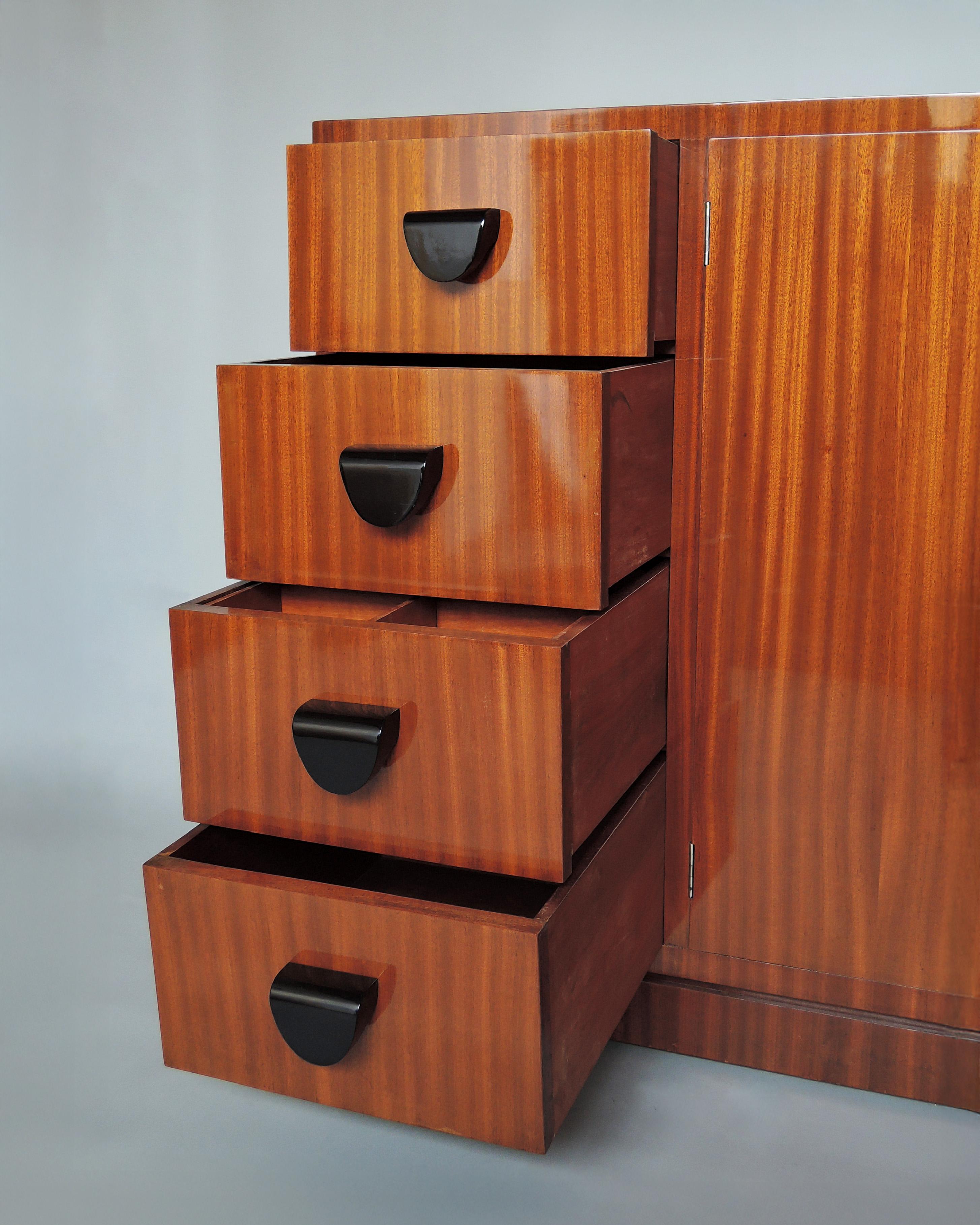 Fine French Art Deco Mahogany Buffet by Lahalle & Levard For Sale 8