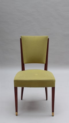 Fine French Art Deco Mahogany Chair by Jules Leleu