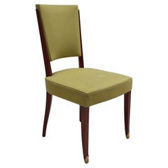 Fine French Art Deco Mahogany Chair by Jules Leleu