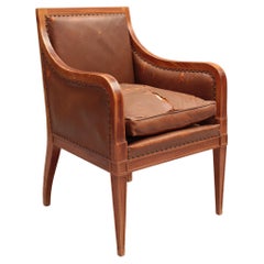 Feine Französisch Art Deco Mahagoni Schreibtischstuhl