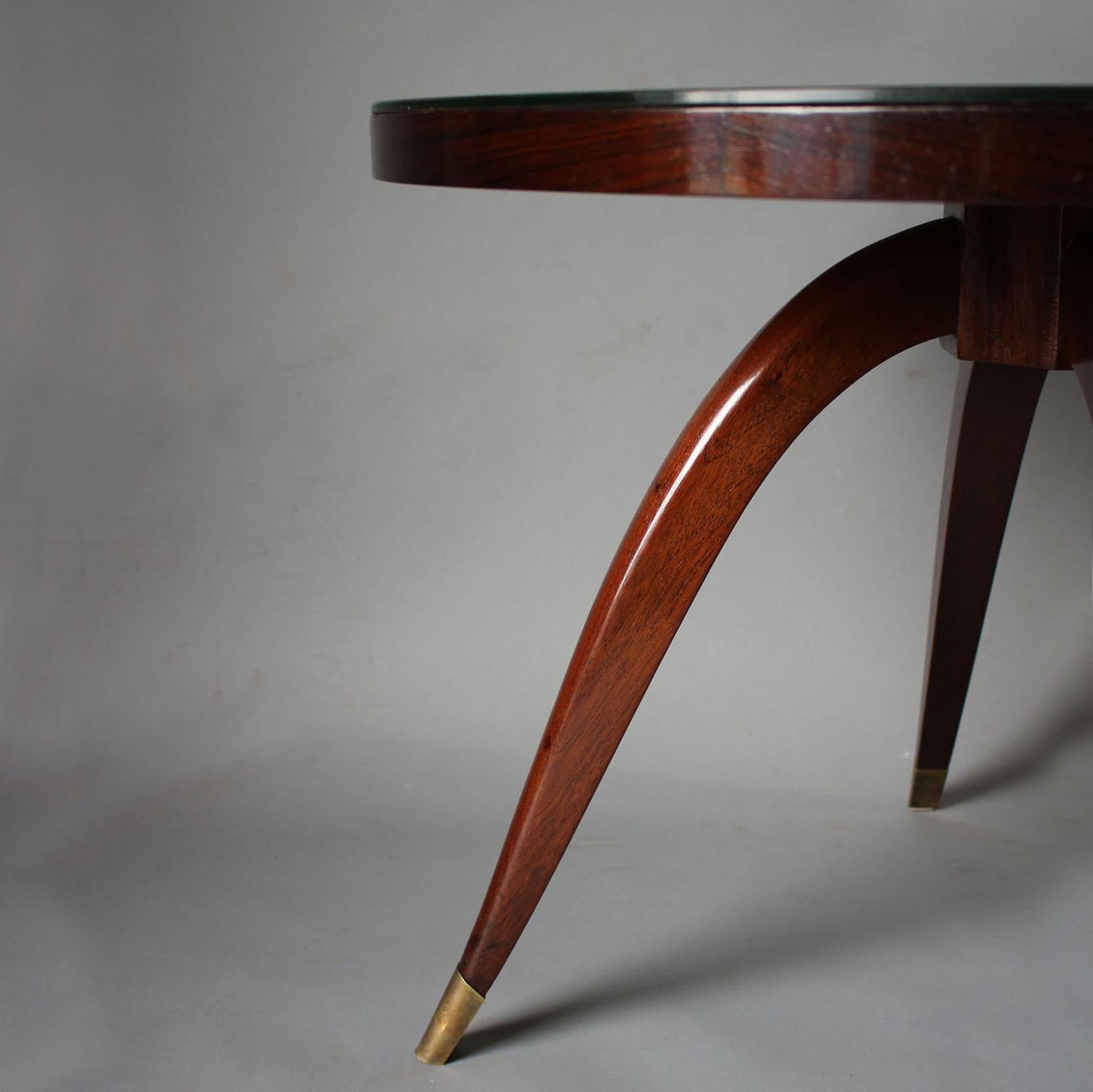 Guéridon en acajou de l'Art Déco français avec un plateau en verre églomisé en vente 6