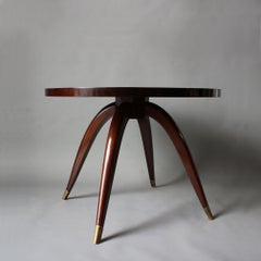 Fine French Art Deco Mahogany Gueridon with an Eglomise Glass Top