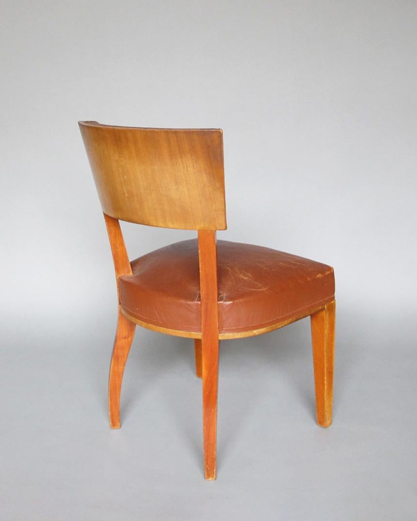 Chaise d'appoint en acajou de style Art déco français en vente 3