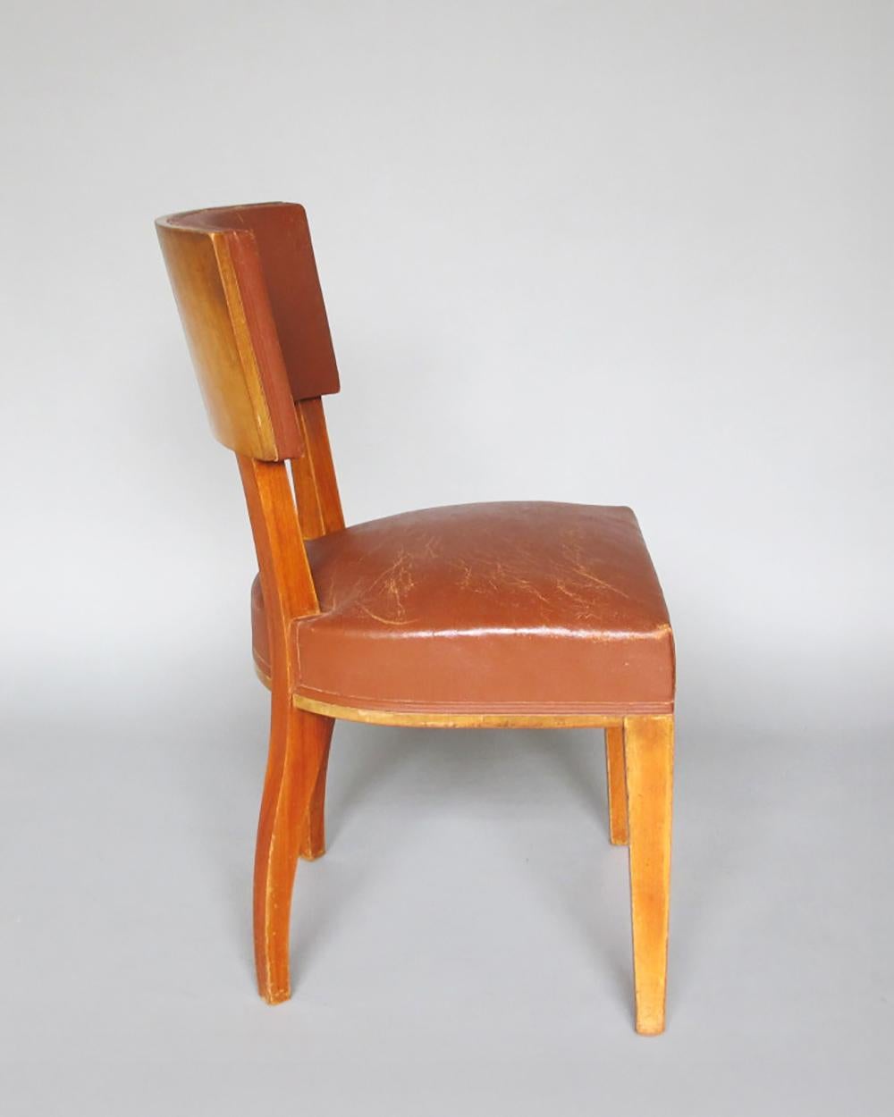 Chaise d'appoint en acajou de style Art déco français en vente 4