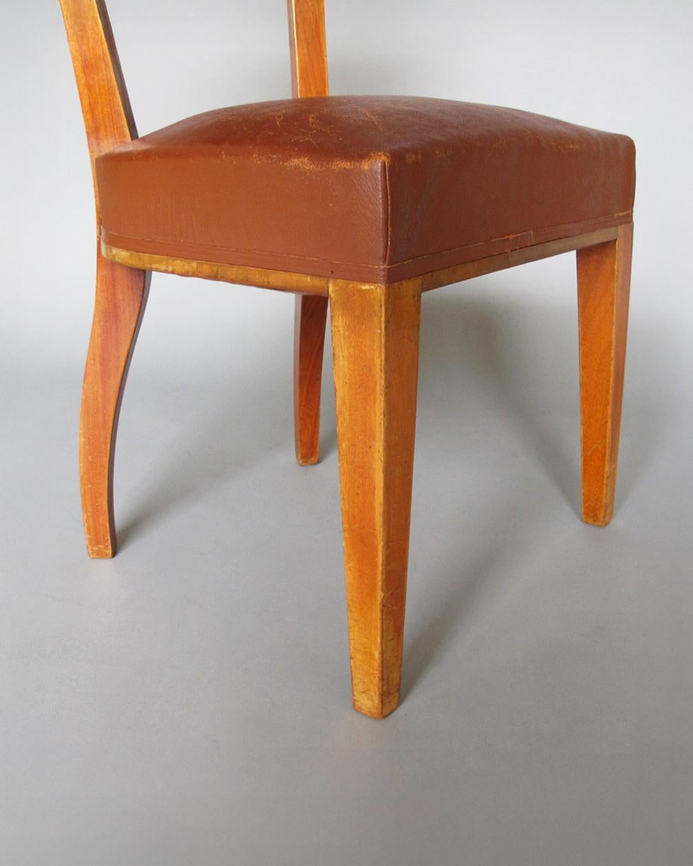 Chaise d'appoint en acajou de style Art déco français en vente 8
