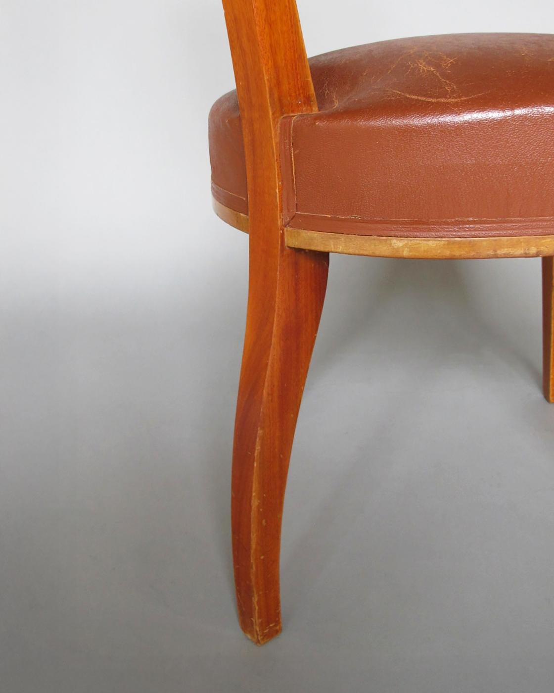 Chaise d'appoint en acajou de style Art déco français en vente 9