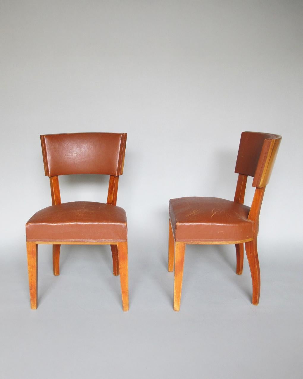 Français Chaise d'appoint en acajou de style Art déco français en vente