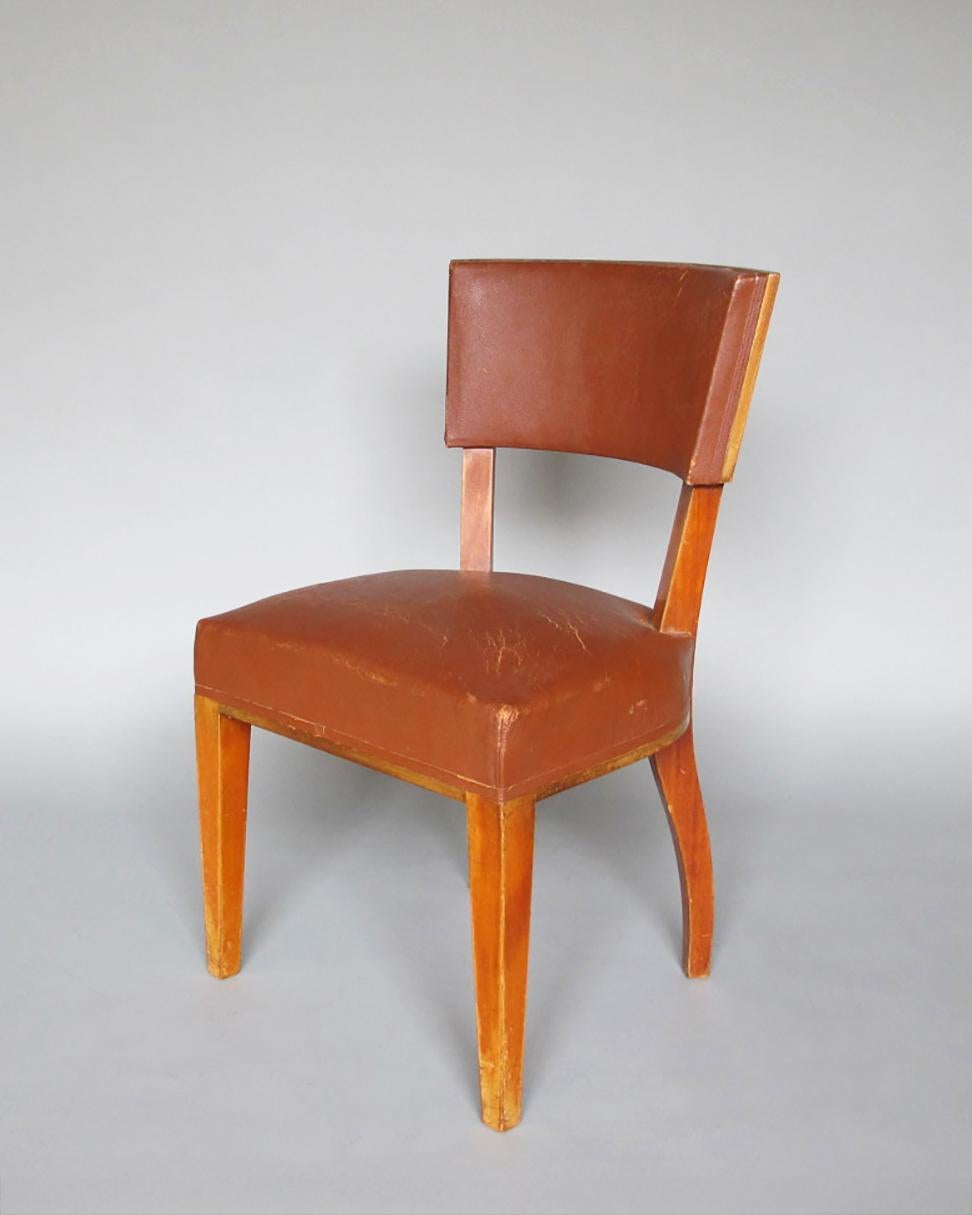 Milieu du XXe siècle Chaise d'appoint en acajou de style Art déco français en vente