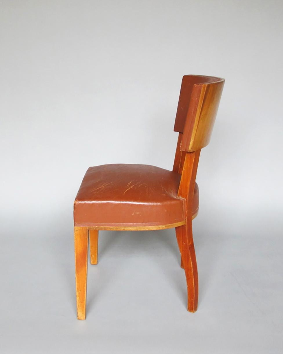 Acajou Chaise d'appoint en acajou de style Art déco français en vente
