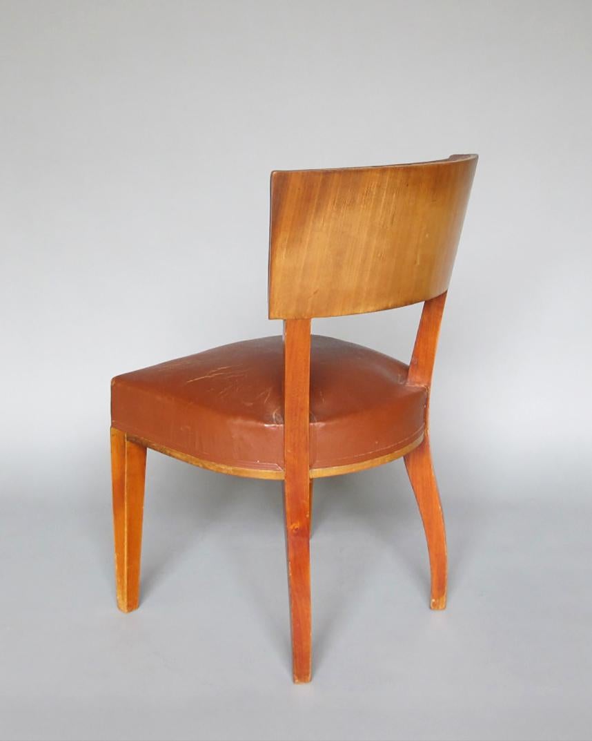Chaise d'appoint en acajou de style Art déco français en vente 1