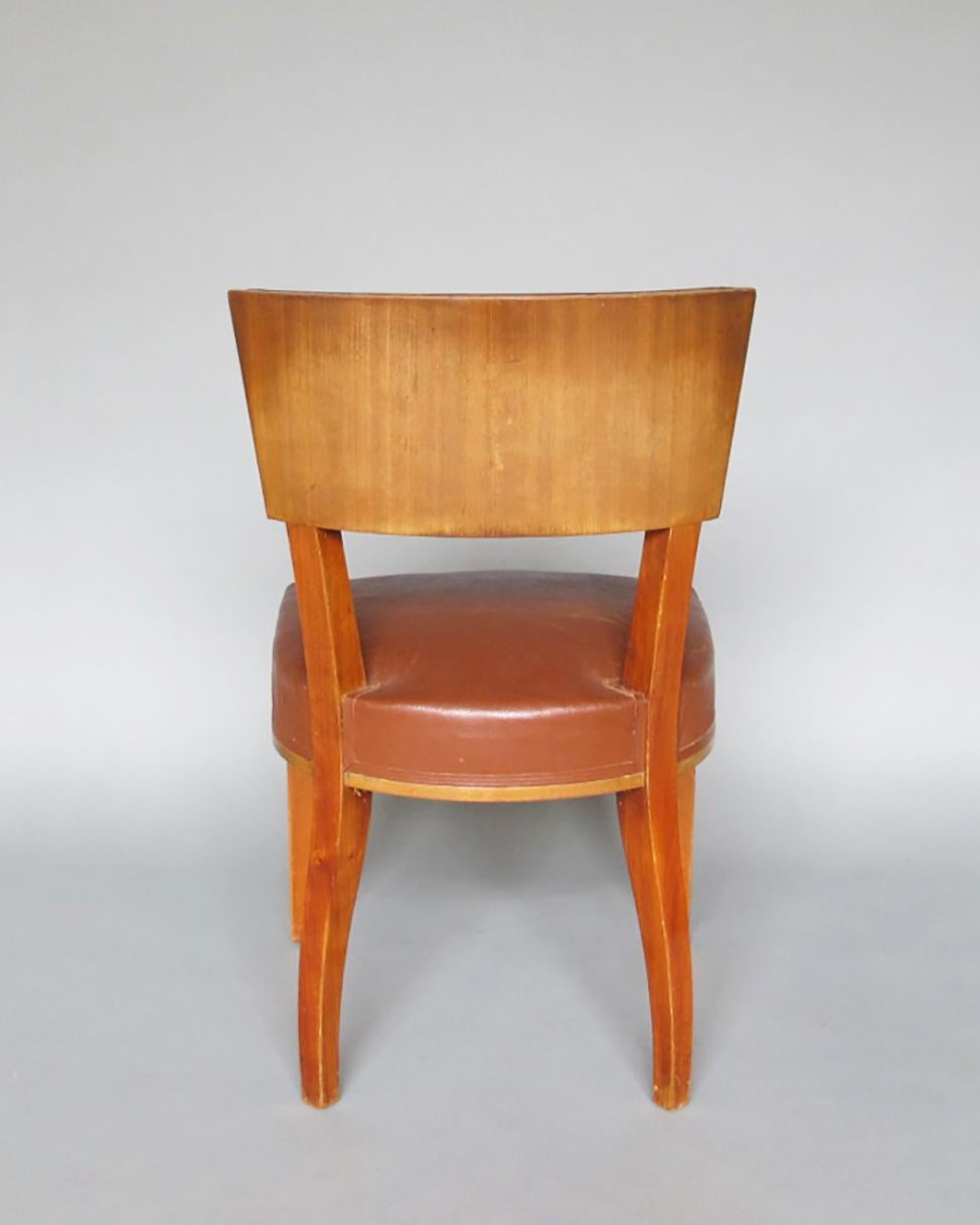 Chaise d'appoint en acajou de style Art déco français en vente 2