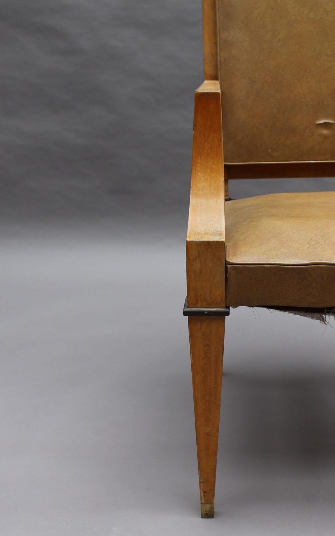 Fine French Art Deco Maple Desk Armchair For Sale 4