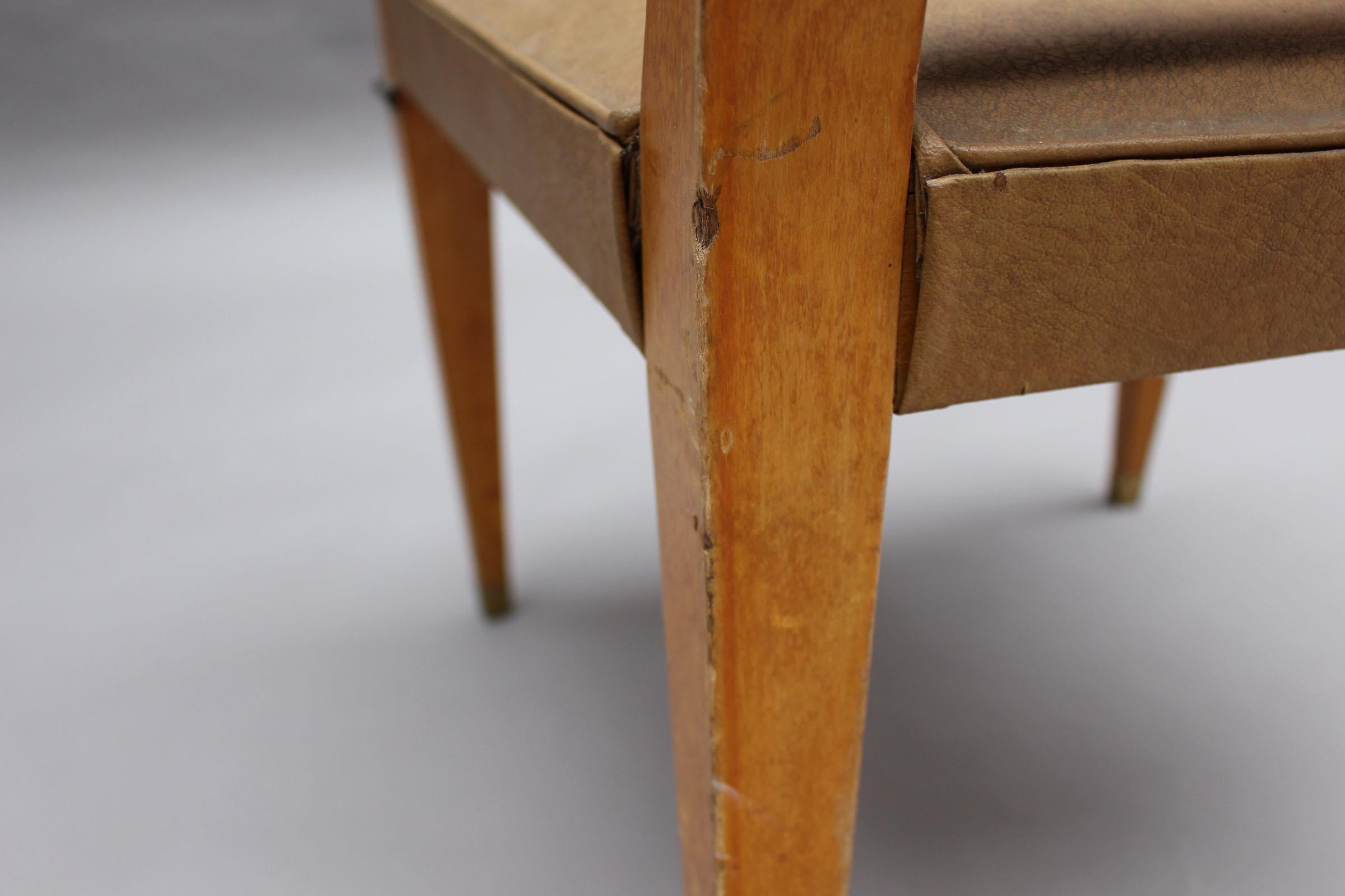 Fine French Art Deco Maple Desk Armchair For Sale 5