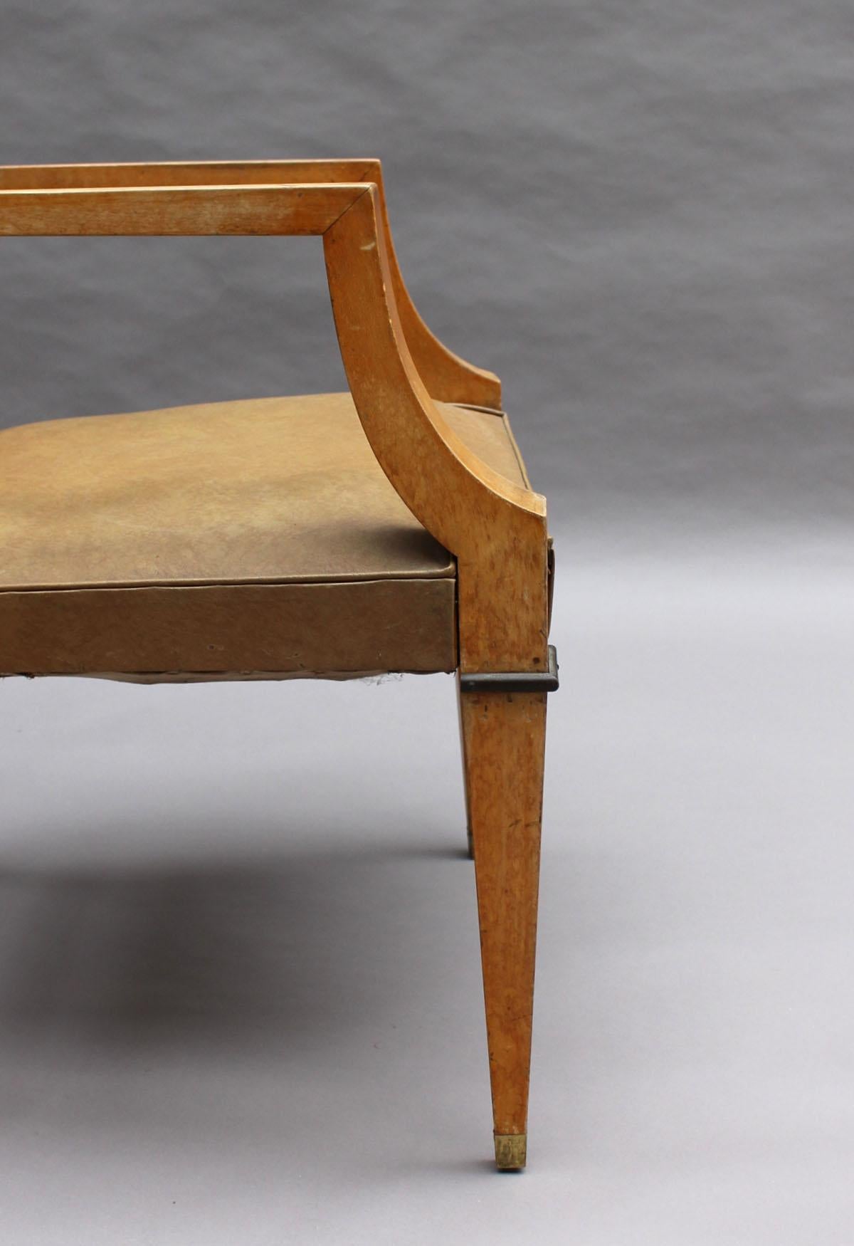 Fine French Art Deco Maple Desk Armchair For Sale 1