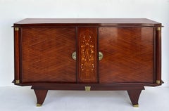 Armario de marquetería Art Decó francés, atribuido a Jules Leleu