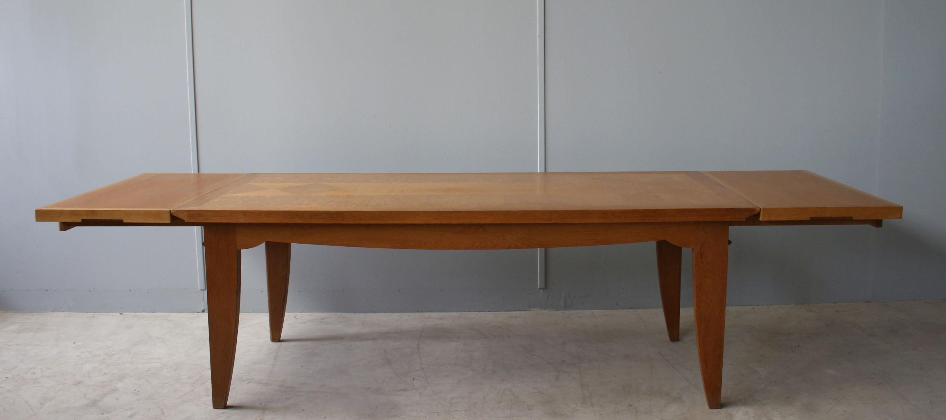 Fine French Art Deco Oak Table by P. Bloch and Charles Dudouyt  In Good Condition For Sale In Long Island City, NY