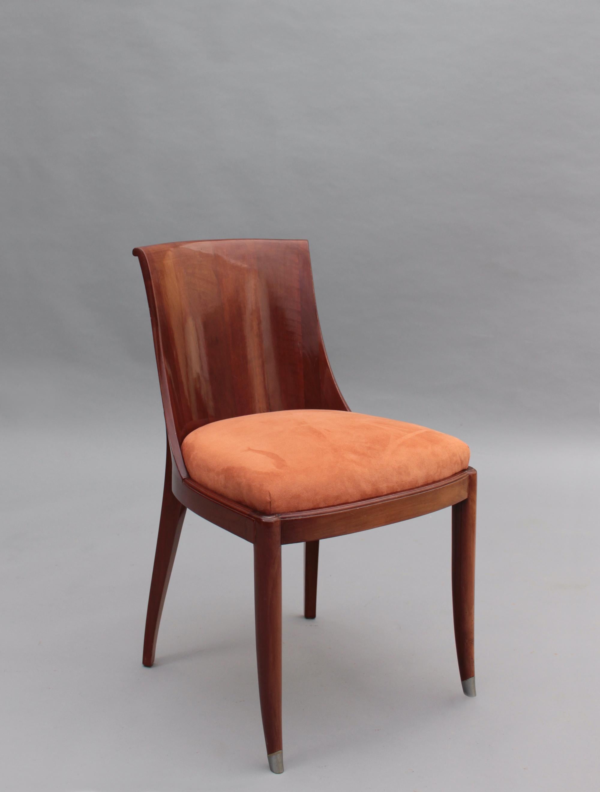 Französischer Palisander-Schreibtisch und Stuhl im Art déco-Stil von Robert Bloch, Art déco  im Angebot 12