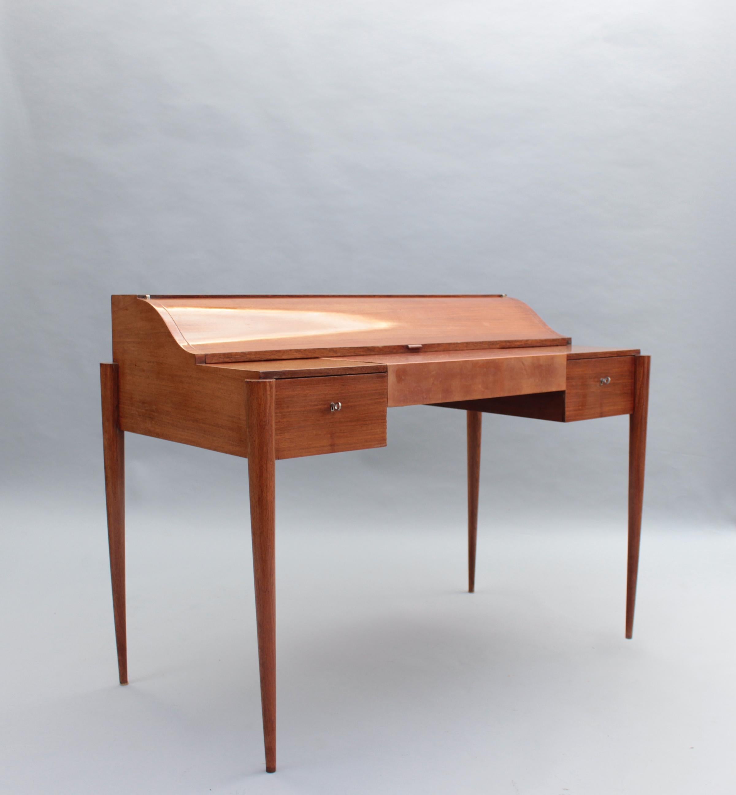Französischer Palisander-Schreibtisch und Stuhl im Art déco-Stil von Robert Bloch, Art déco  im Angebot 2