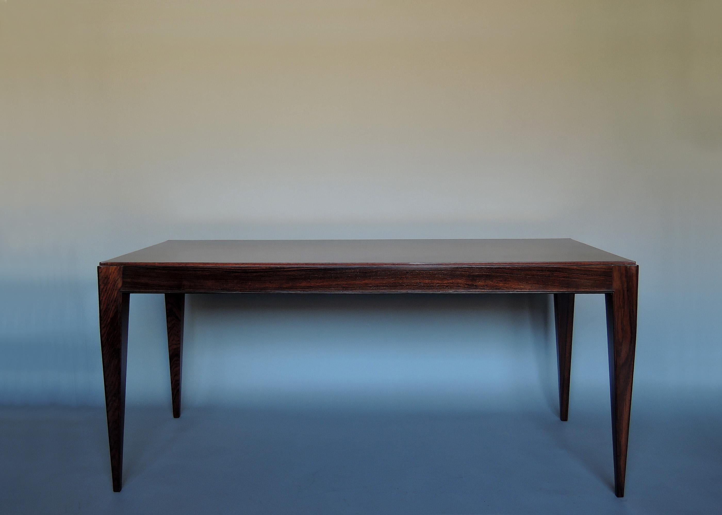 Wood Fine French Art Deco Palisander Dining/Writing Table Attributed to Dominique For Sale