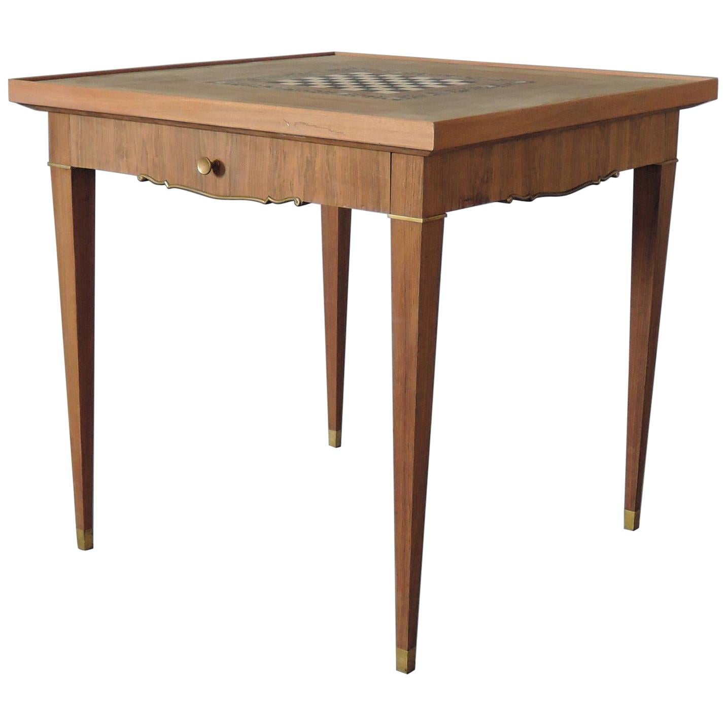 Fine French Art Deco Palisander Game Table by Jules Leleu