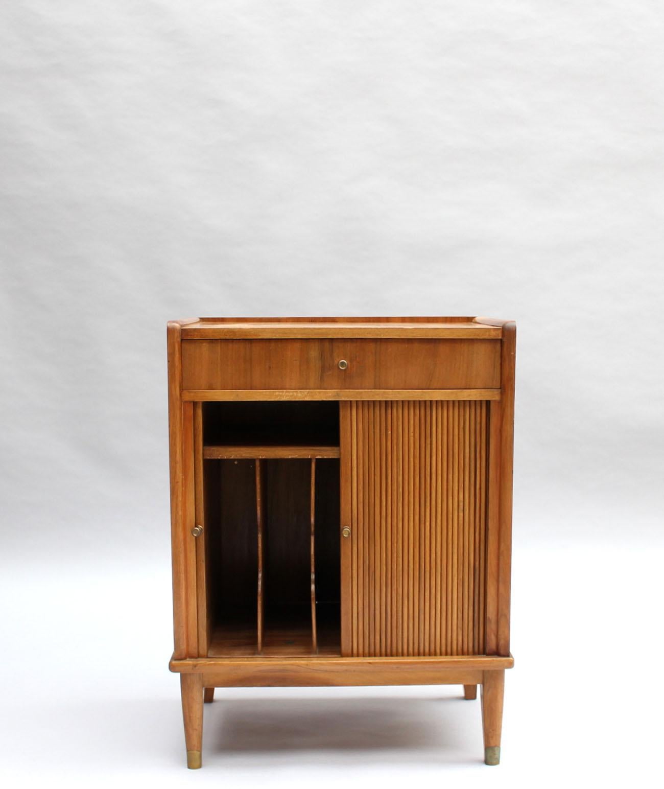 Fine French Art Deco Roller Doors Music Cabinet In Good Condition For Sale In Long Island City, NY