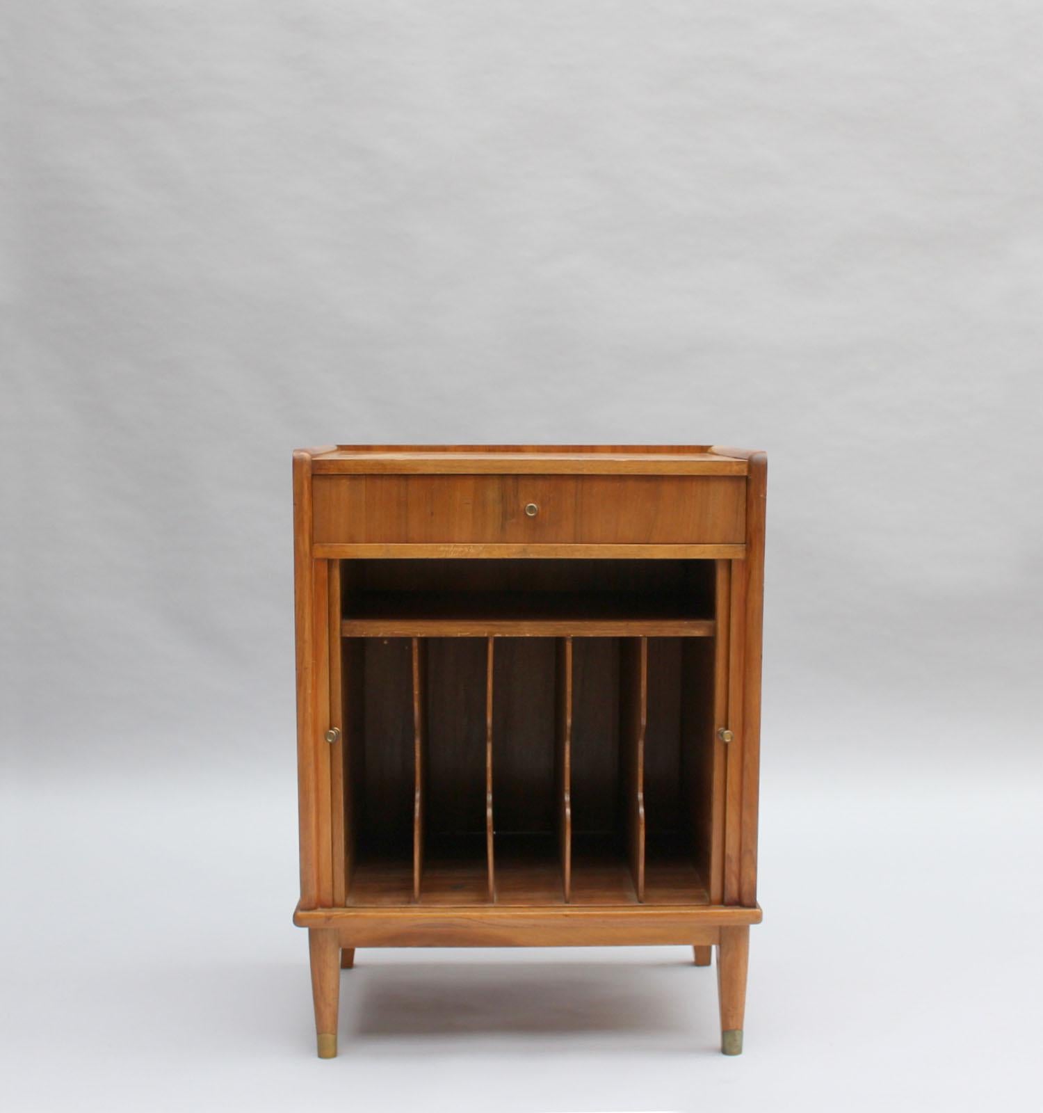 Mid-20th Century Fine French Art Deco Roller Doors Music Cabinet For Sale