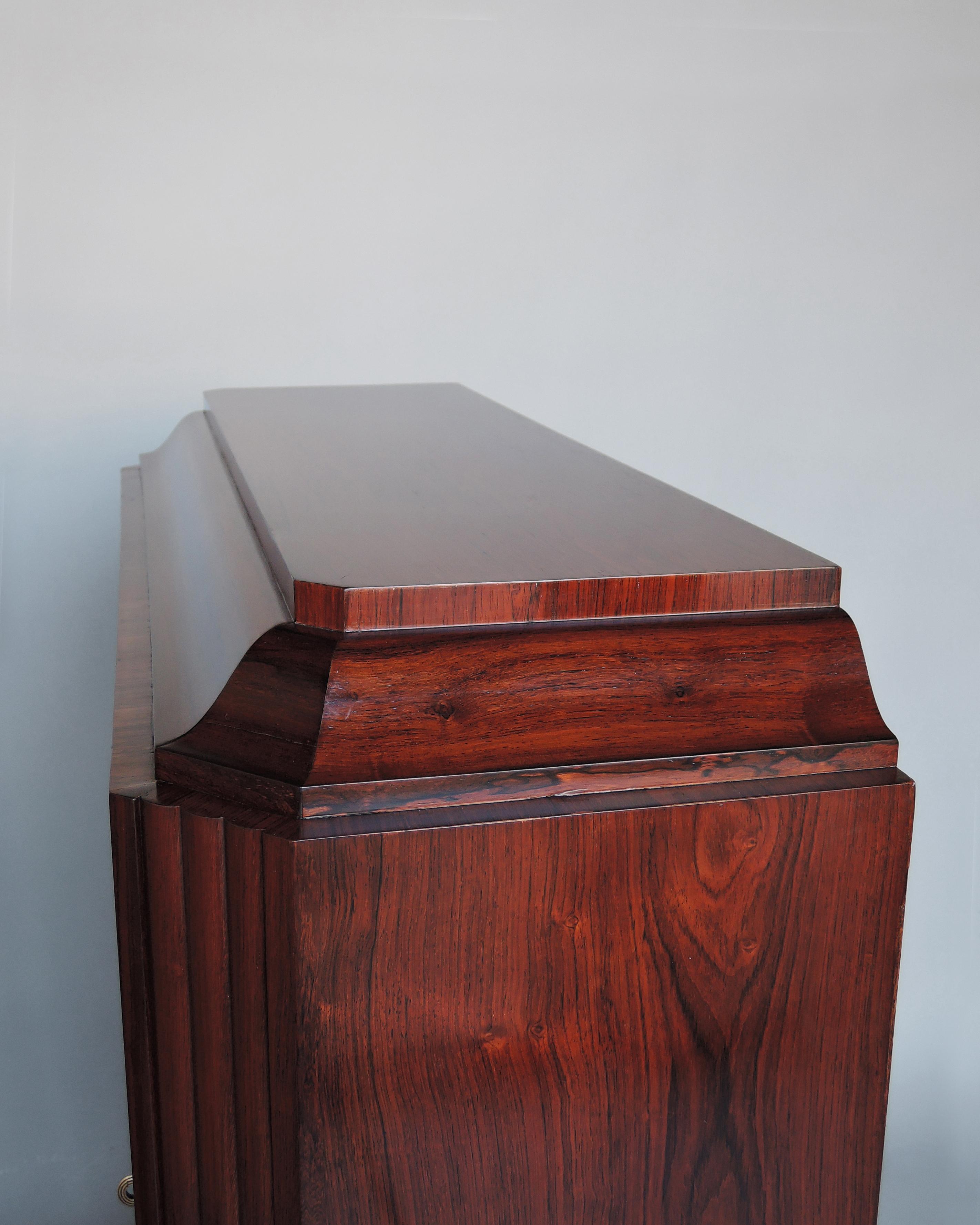 Fine French Art Deco Rosewood and Elm Burl Cabinet For Sale 4