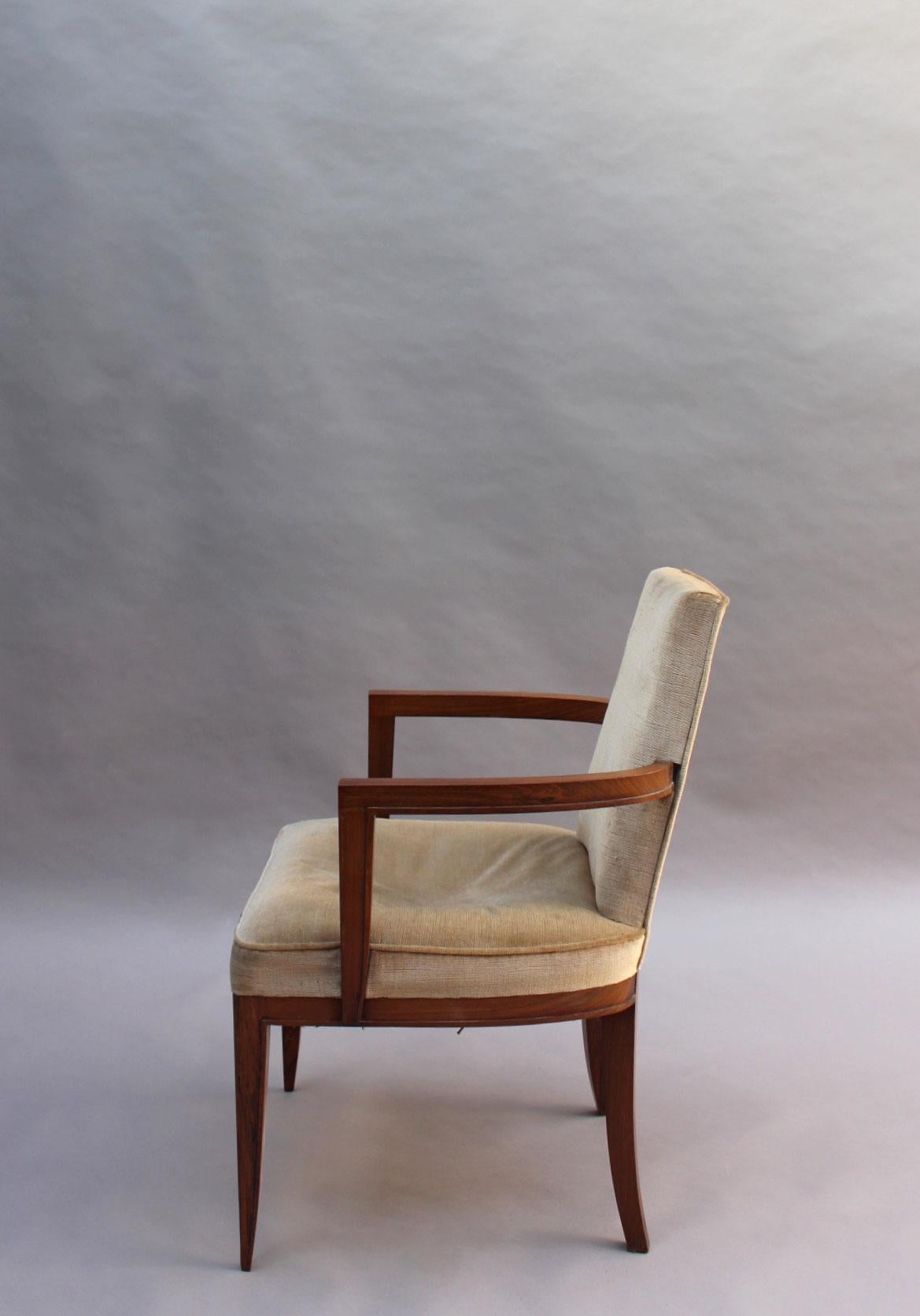 Mid-20th Century Fine French Art Deco Rosewood Armchair by Maxime Old