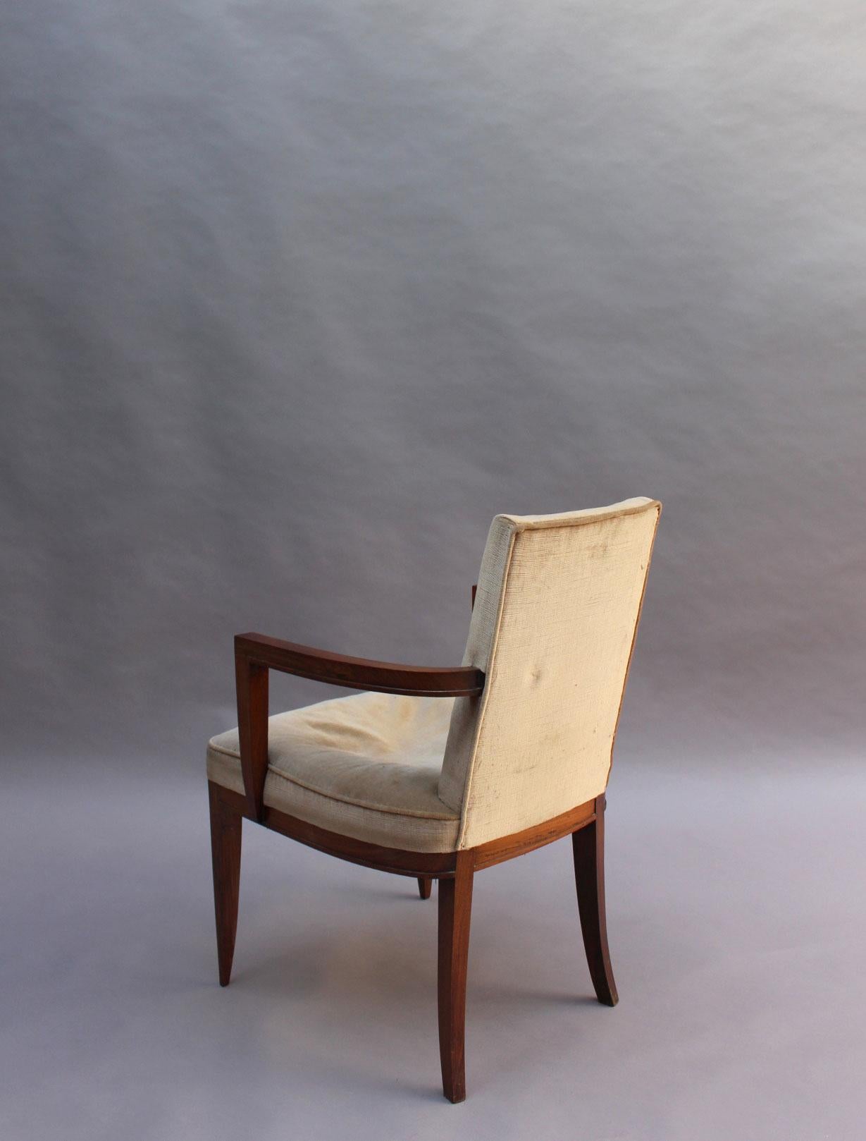 Fine French Art Deco Rosewood Armchair by Maxime Old 1