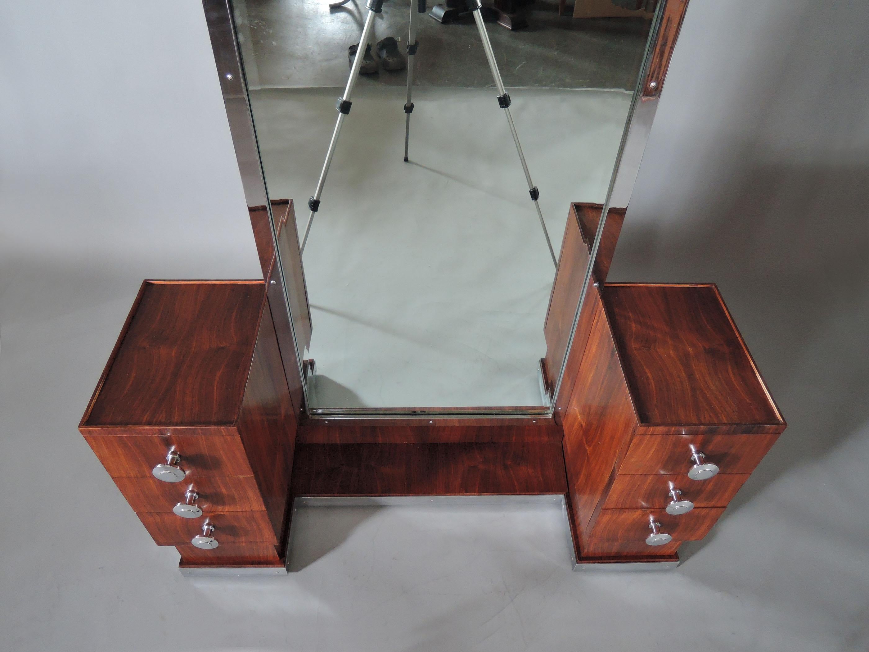 Coiffeuse / Vanity en bois de rose Art déco français en vente 6