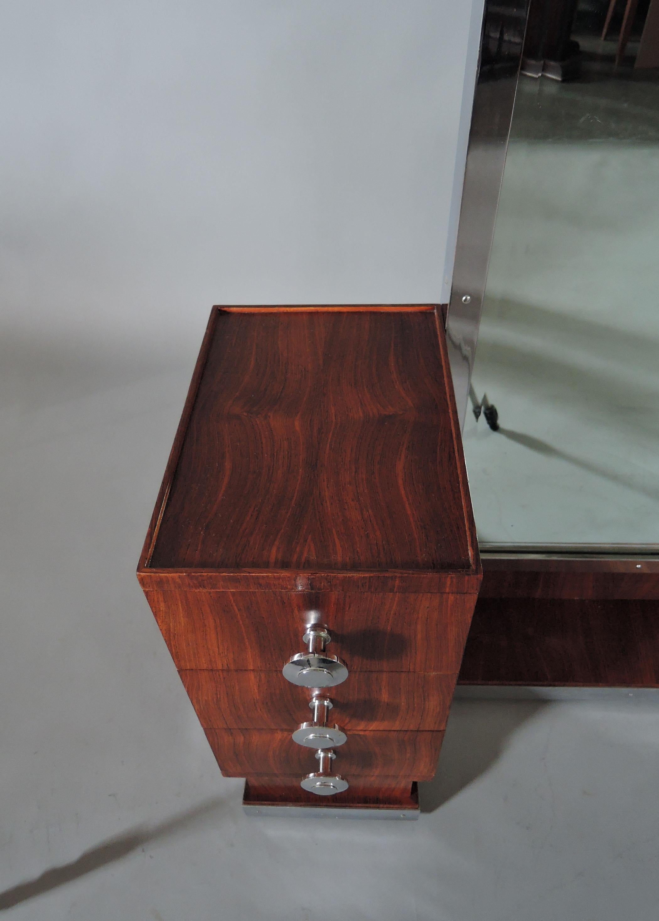 Coiffeuse / Vanity en bois de rose Art déco français en vente 7