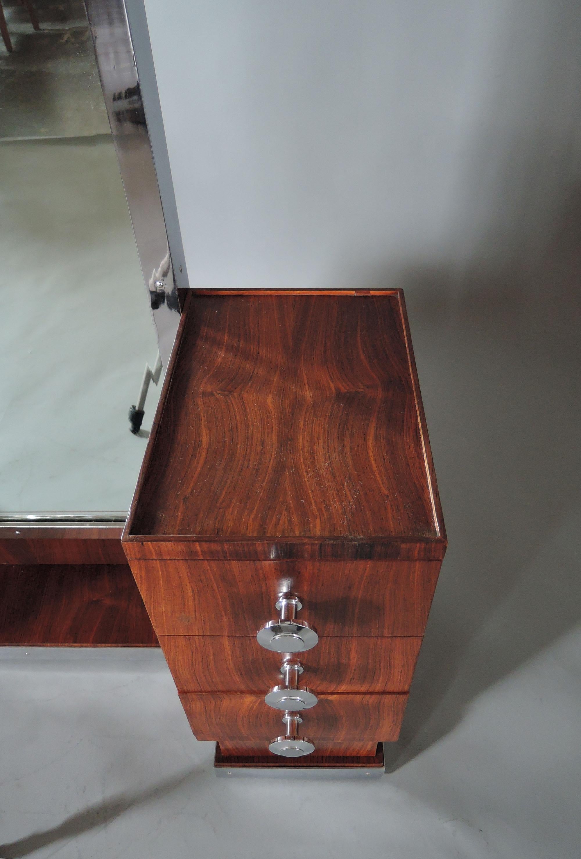 Coiffeuse / Vanity en bois de rose Art déco français en vente 8