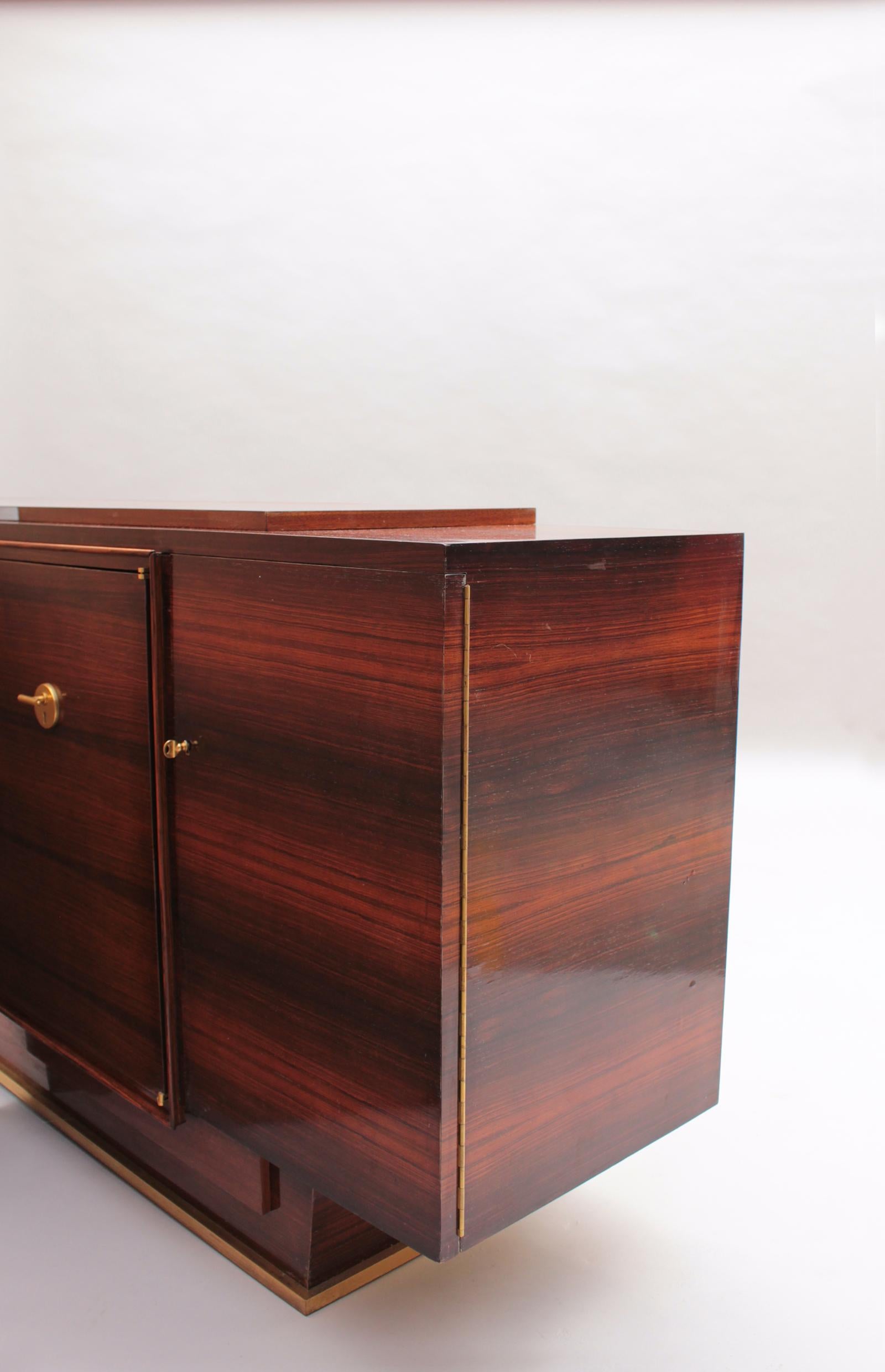 Fine French Art Deco Rosewood sideboard by Jules Leleu For Sale 1