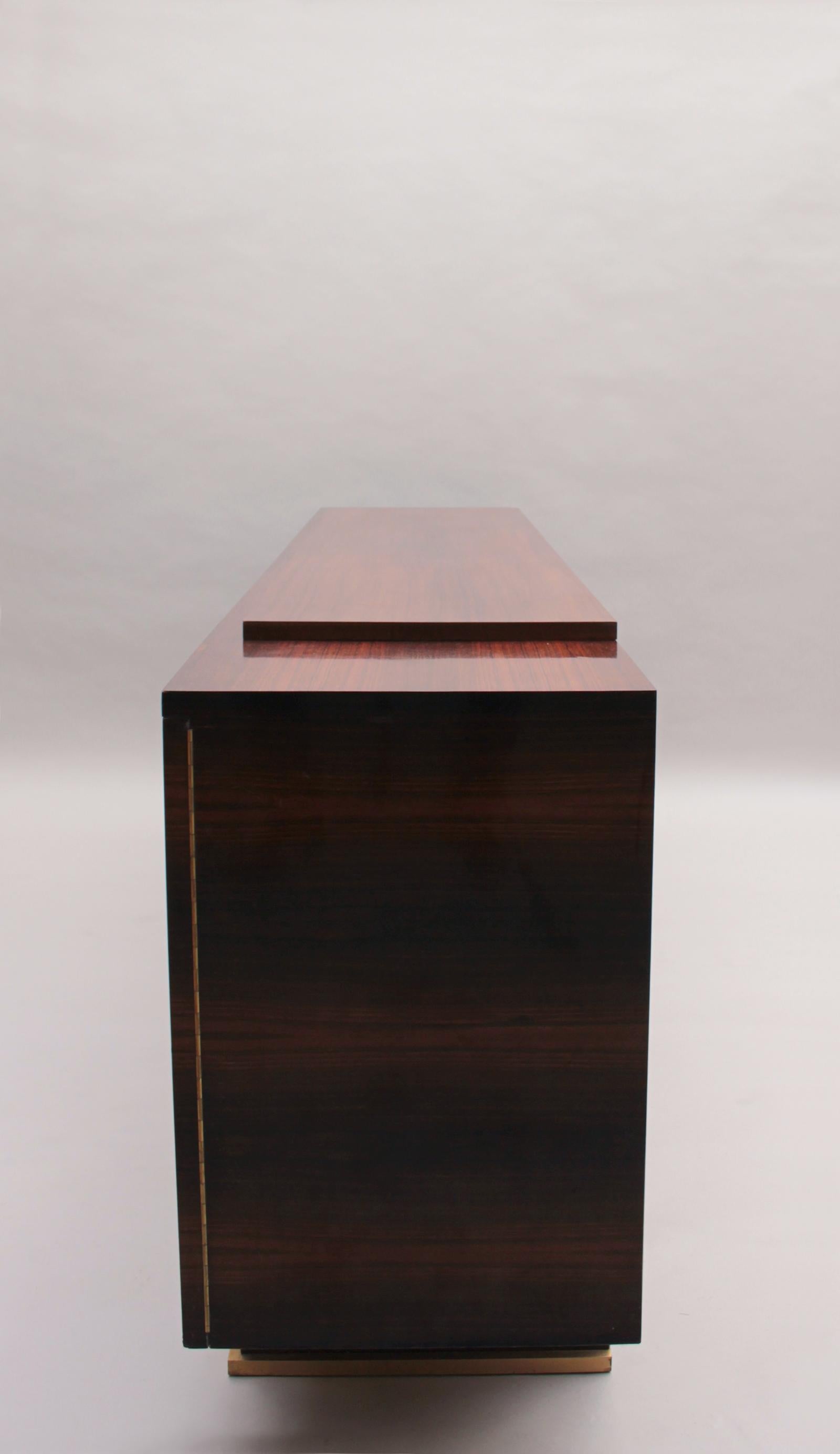 Fine French Art Deco Rosewood sideboard by Jules Leleu For Sale 3