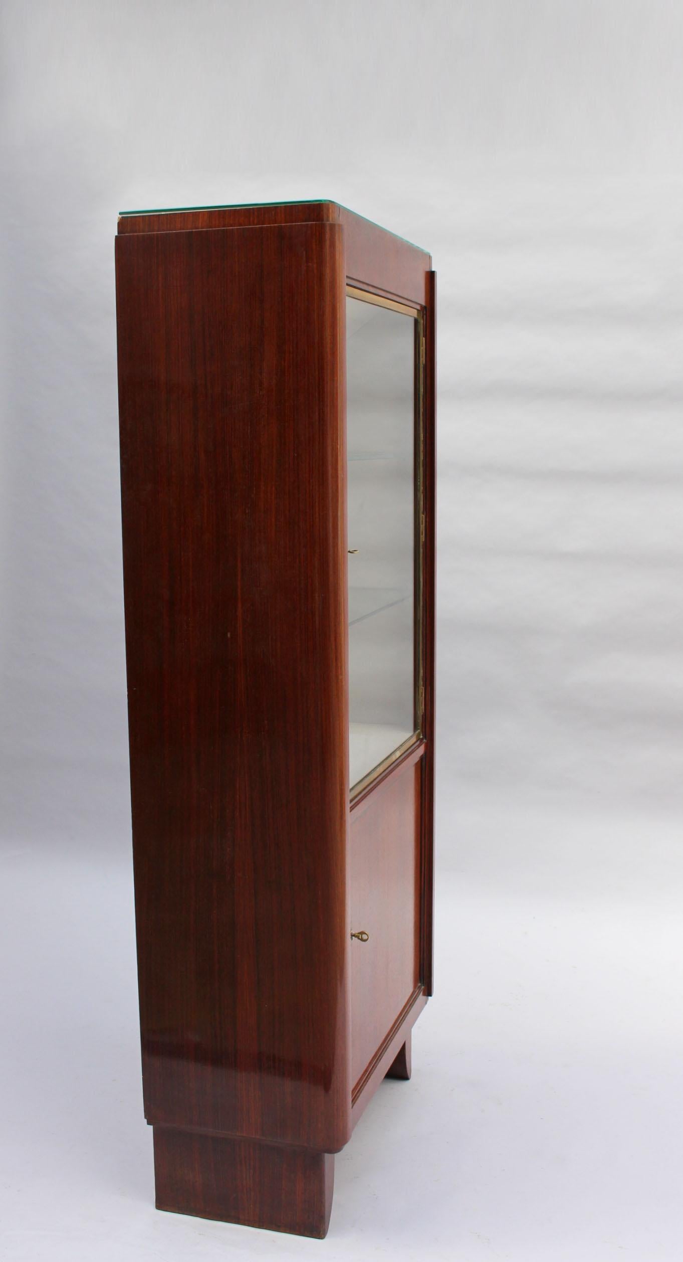 Mid-20th Century Fine French Art Deco Rosewood Vitrine by Maxime Old