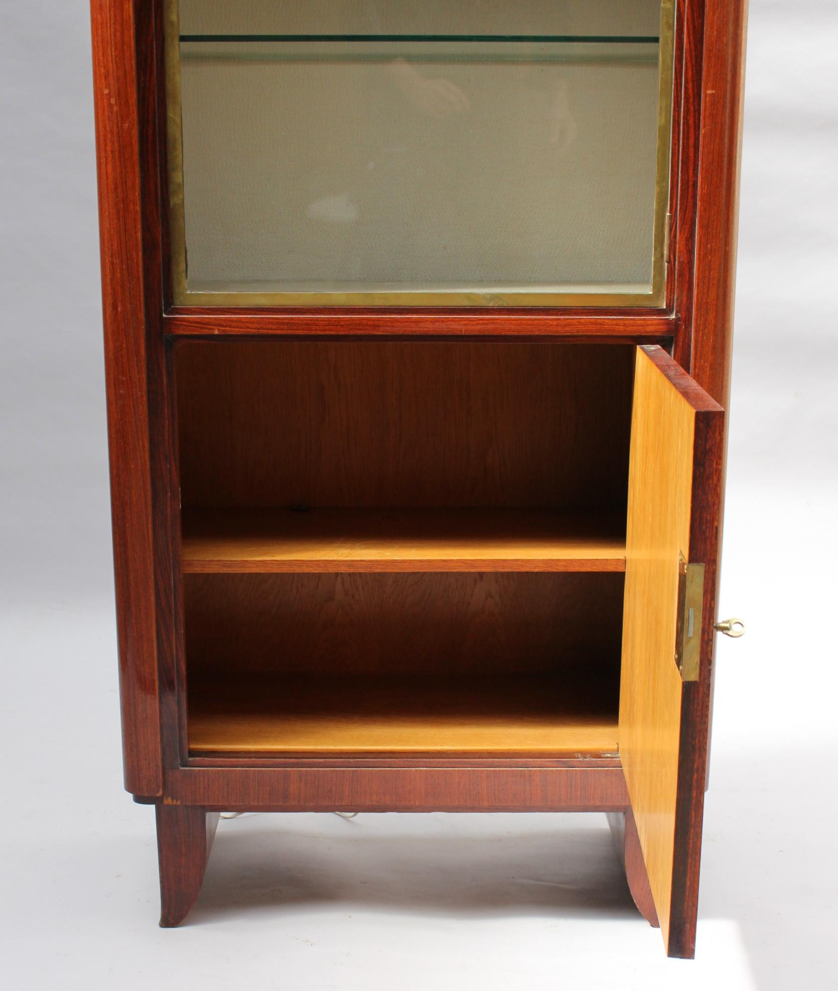 Fine French Art Deco Rosewood Vitrine by Maxime Old 3