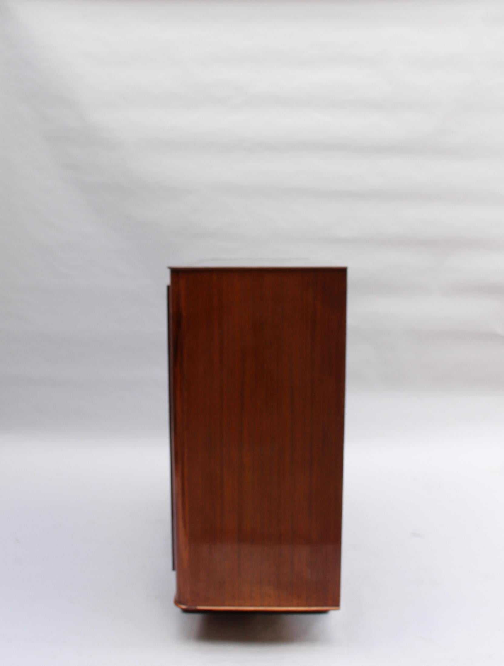Glass Fine French Art Deco Rosewood Vitrine or Bar by Maxime Old For Sale