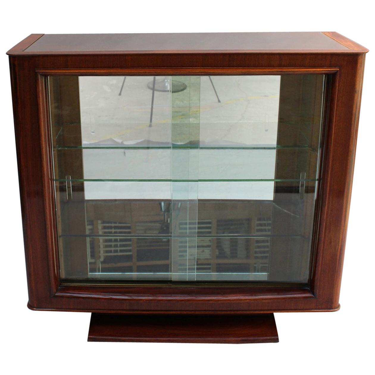 Fine French Art Deco Rosewood Vitrine or Bar by Maxime Old For Sale
