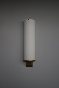 Fine French Art Deco Semi Cylinder Shape Sconce by Jean Perzel