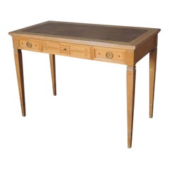 Fine French Art Deco Sycamore Desk by R. Damon & Bertaux