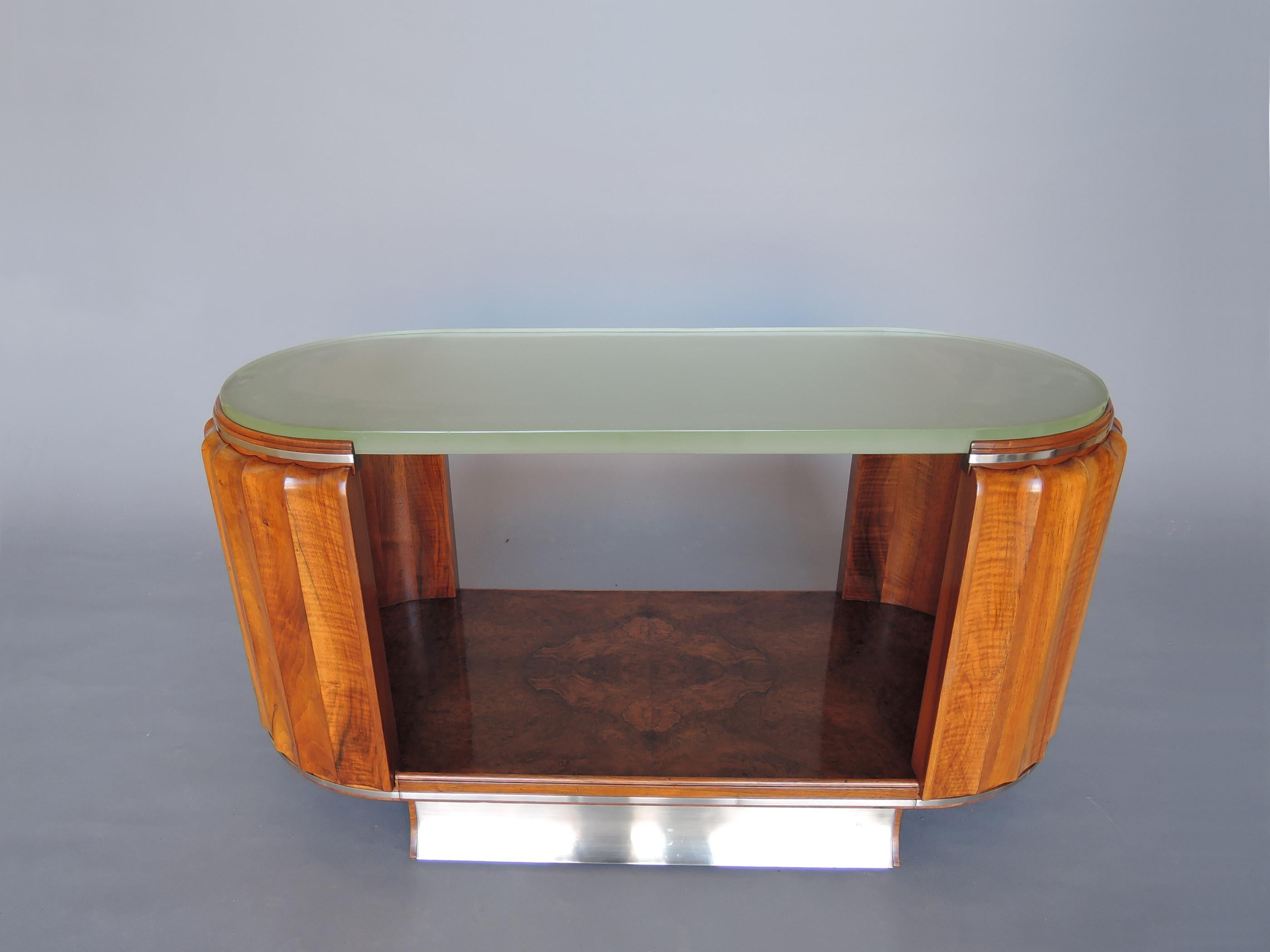 Milieu du XXe siècle Table basse à deux niveaux Art déco français par Haentges en vente