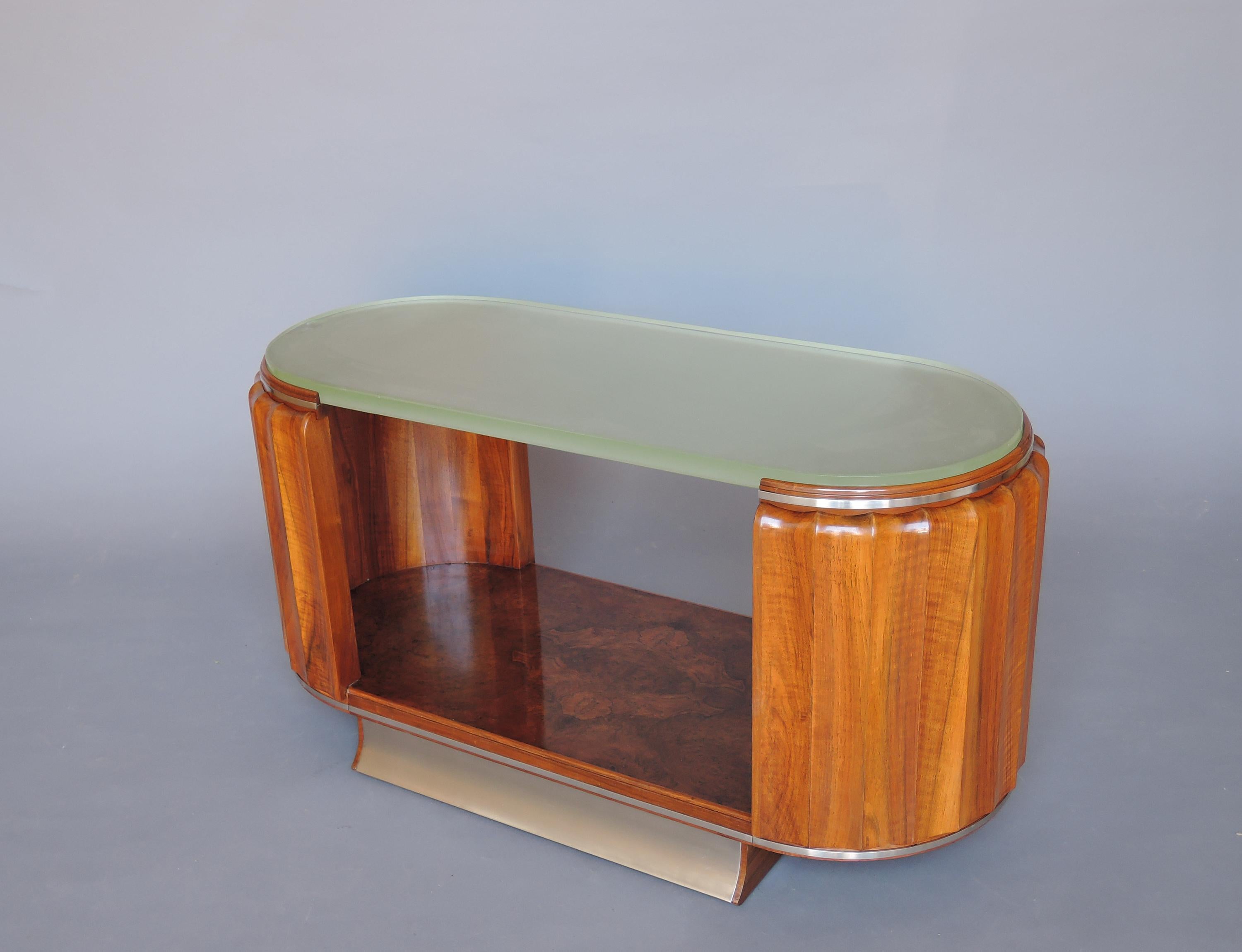 Fine French Art Deco Two-Tier Coffee Table by Haentges For Sale 1