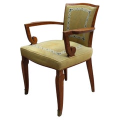 Fine French Art Deco Walnut Armchair by Jules Leleu