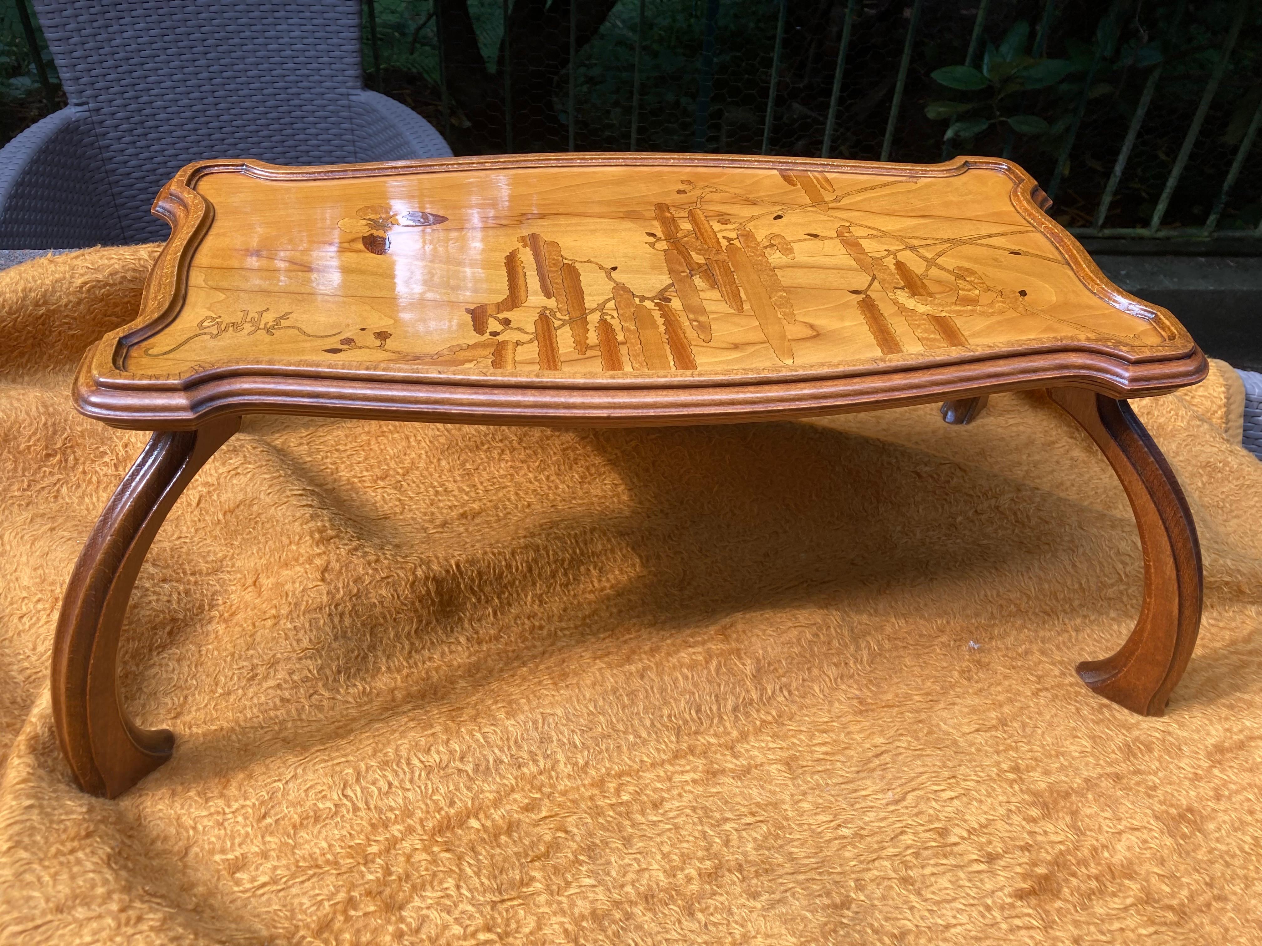 Fine French Art Nouveau Tray Table by Emile Gallé For Sale 1