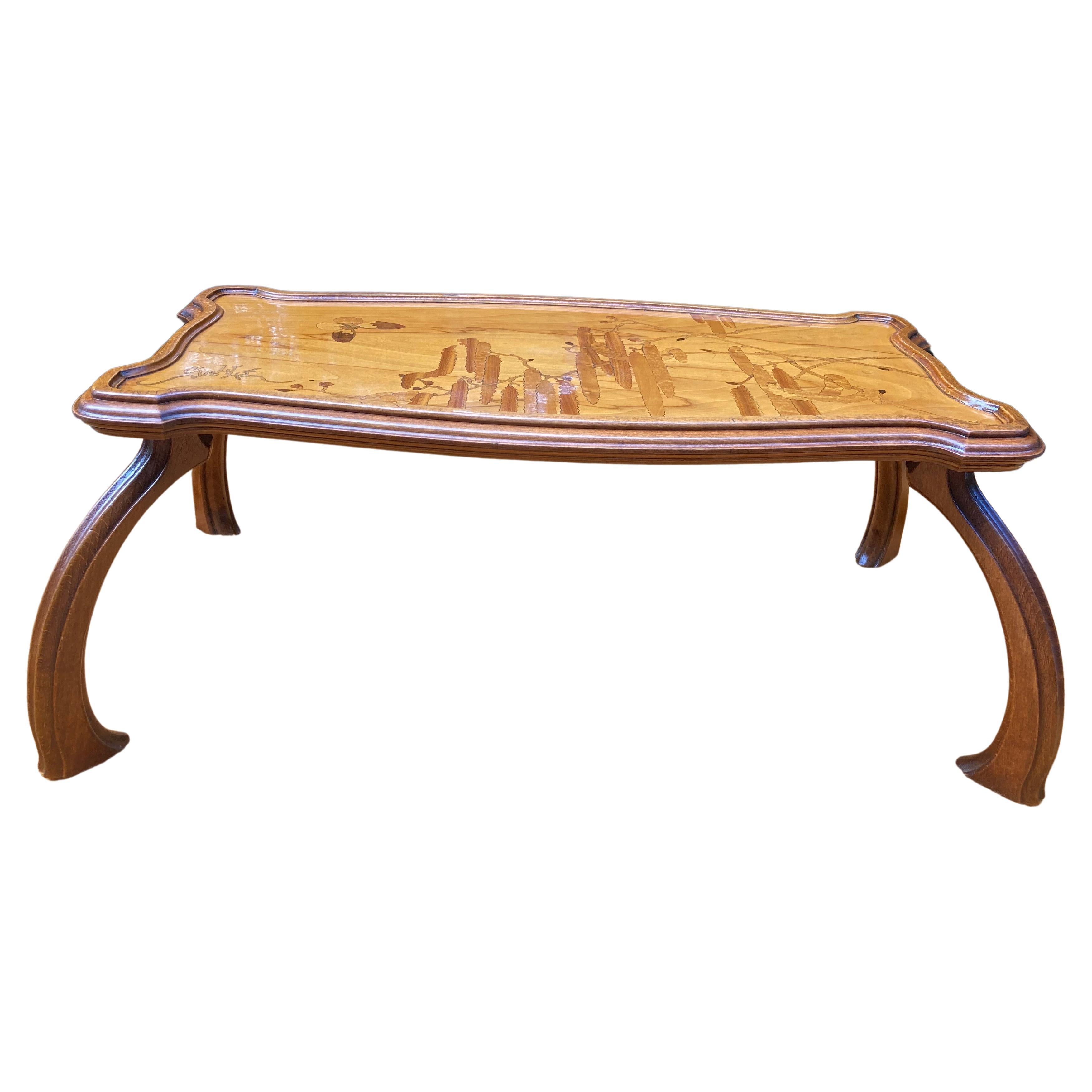 Fine French Art Nouveau Tray Table by Emile Gallé For Sale
