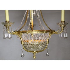Fine French Belle Époque 19th-20th Century Gilt-Bronze and Cut-Glass Chandelier