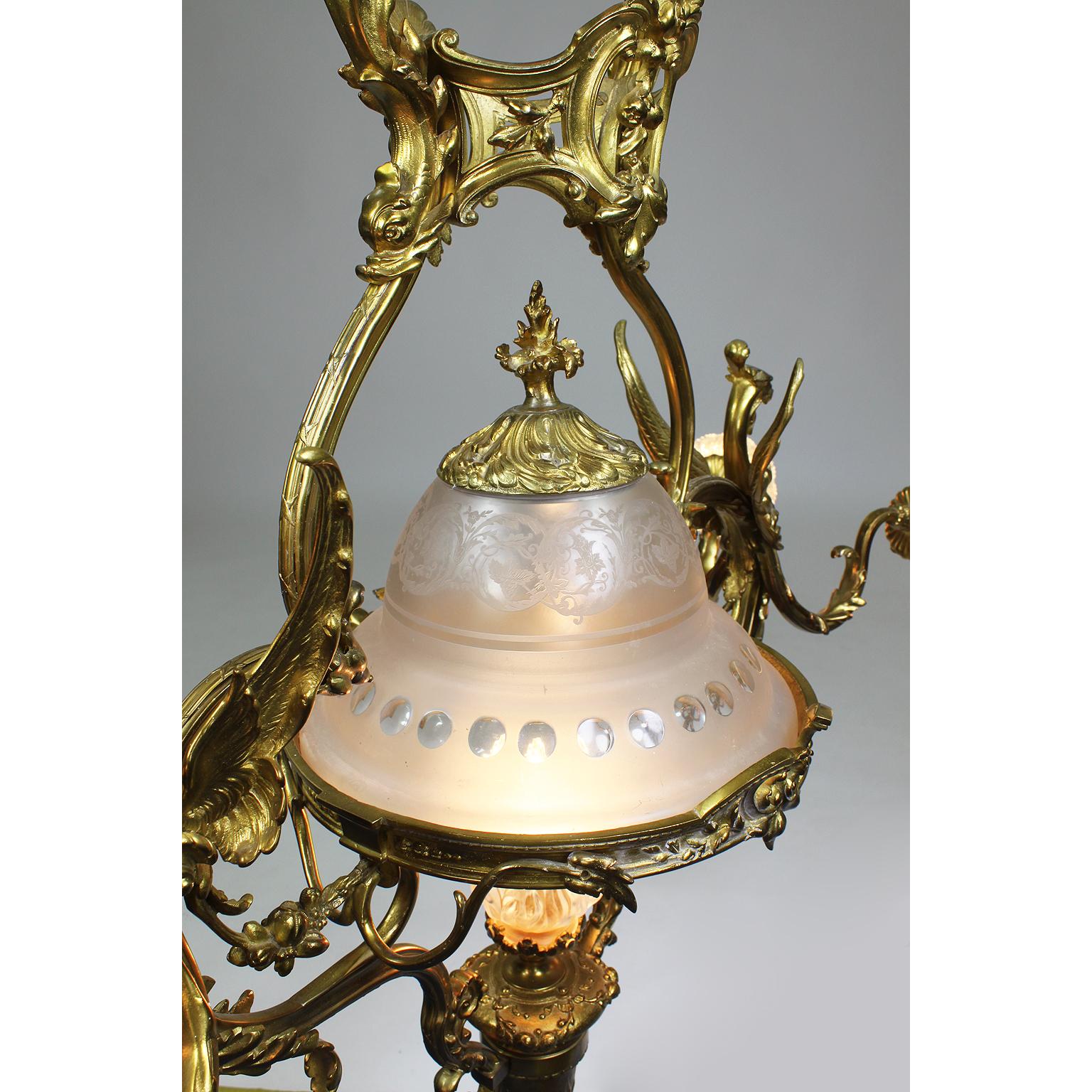 Neoclassical Revival Fine French Belle Époque early 20th Century Neoclassical Style Dragon Chandelier For Sale