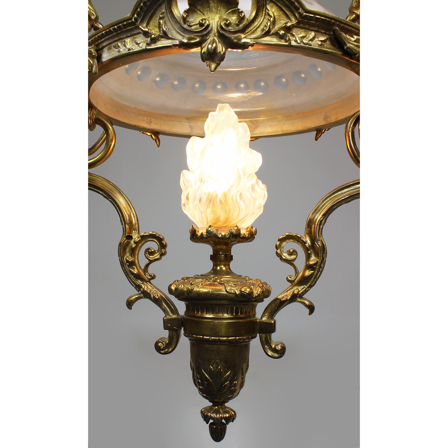 Molded Fine French Belle Époque early 20th Century Neoclassical Style Dragon Chandelier For Sale